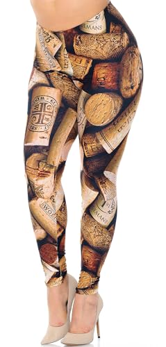 Wholesale Creamy Soft Wine Cork Extra Plus Size Leggings - 3X-5X - USA Fashion