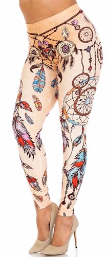 Wholesale Creamy Soft Dreamcatcher Plus Size Leggings - USA Fashion
