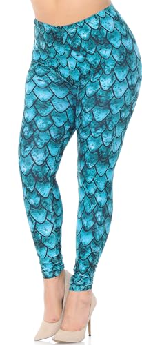 Wholesale Creamy Soft Green Dragon Plus Size Leggings - USA Fashion