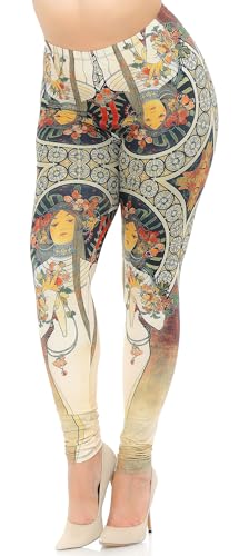Wholesale Creamy Soft Gaia Mucha Plus Size Leggings - USA Fashion