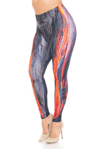 Wholesale Creamy Soft Hot Lava Extra Plus Size Leggings - 3X-5X - By USA Fashion