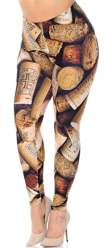 Wholesale Creamy Soft Wine Cork Plus Size Leggings - USA Fashion