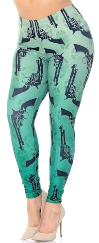 Wholesale Creamy Soft Ombre Green Guns Extra Plus Size Leggings - 3X-5X - USA Fashion