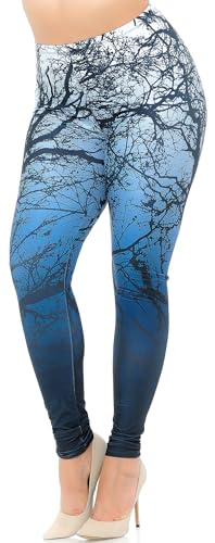Wholesale Creamy Soft Ombre Forest Extra Plus Size Leggings - 3X-5X - USA Fashion