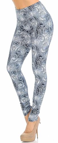 Wholesale Creamy Soft Swirling Crystal Glass Leggings - USA Fashion