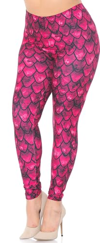 Wholesale Creamy Soft Red Scale Plus Size Leggings - USA Fashion