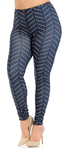 Wholesale Creamy Soft Vertical Swirl Plus Size Leggings - Signature Collection