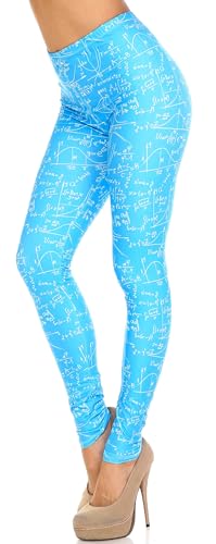 Wholesale Creamy Soft Stained Blue Math Leggings - USA Fashion