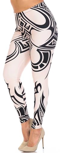 Wholesale Creamy Soft Celestial Tribal Plus Size Leggings - USA Fashion