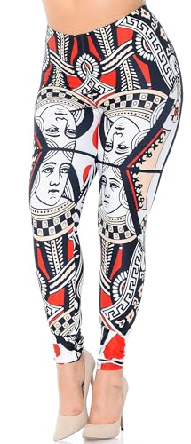 Wholesale Creamy Soft Queen of Hearts Plus Size Leggings - USA Fashion