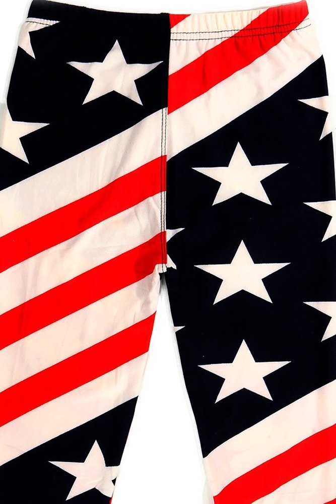 Wholesale Creamy Soft Twist USA Flag Kids Leggings