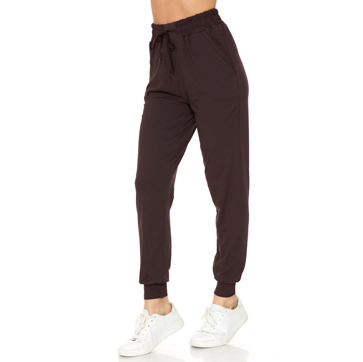 Wholesale Buttery Smooth Solid Basic Brown Joggers - EEVEE