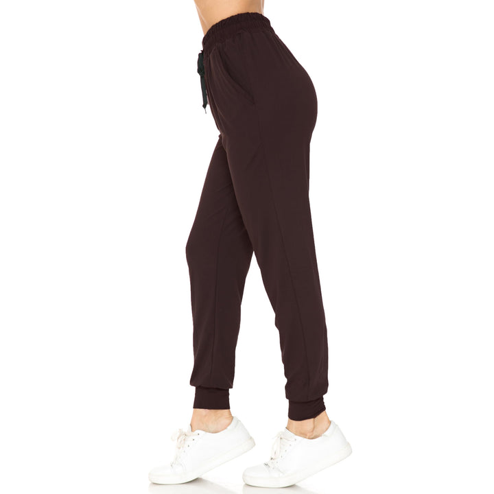 Wholesale Buttery Smooth Solid Basic Brown Joggers - EEVEE