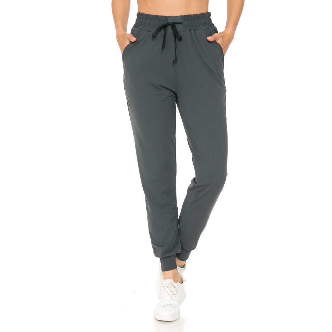 Wholesale Buttery Smooth Solid Basic Charcoal Women's Joggers - EEVEE
