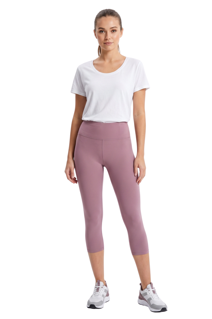 Wholesale Buttery Smooth Basic Solid High Waisted Capris - 3 Inch - New Mix