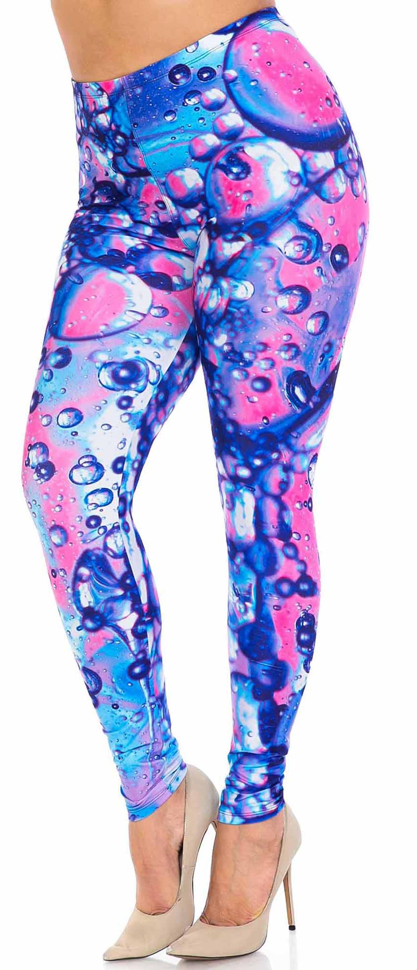 Wholesale Creamy Soft Brilliant Bubbles Plus Size Leggings - USA Fashion