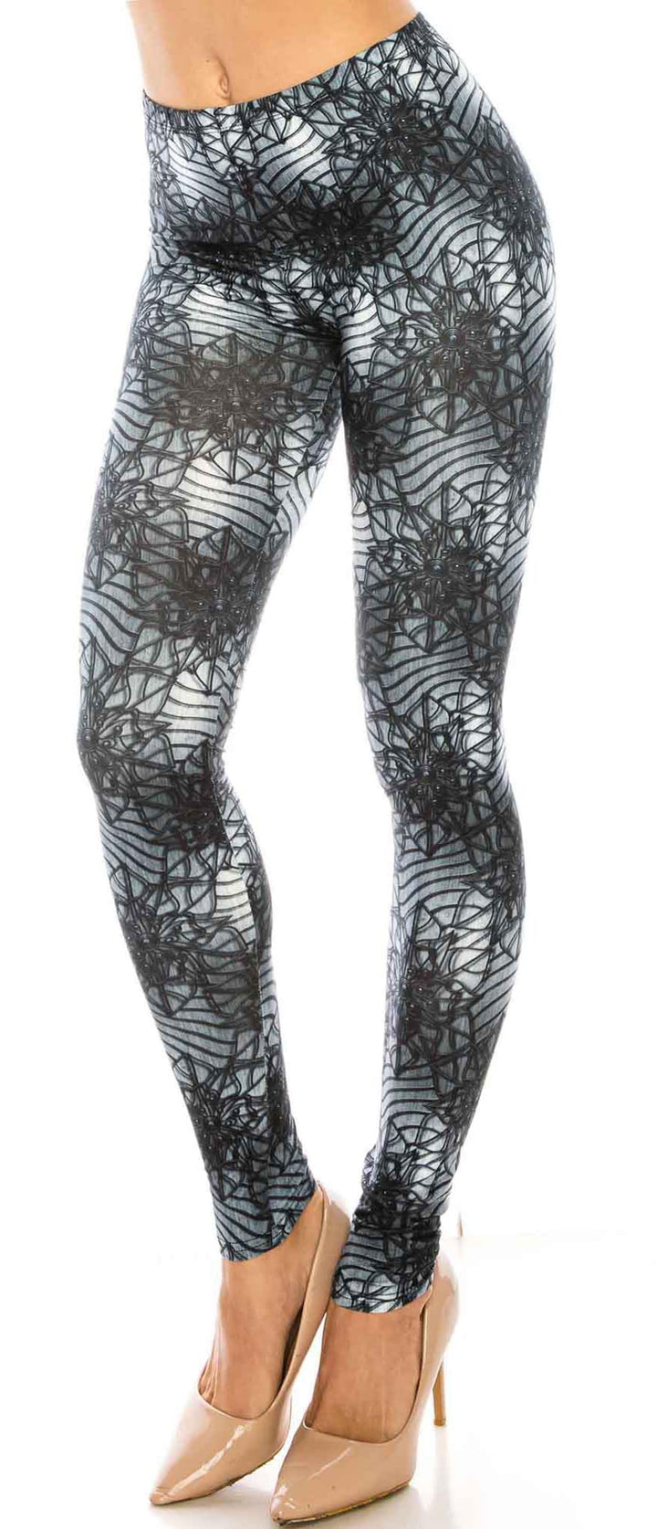 Wholesale Creamy Soft 3D Floral Helix Plus Size Leggings - USA Fashion
