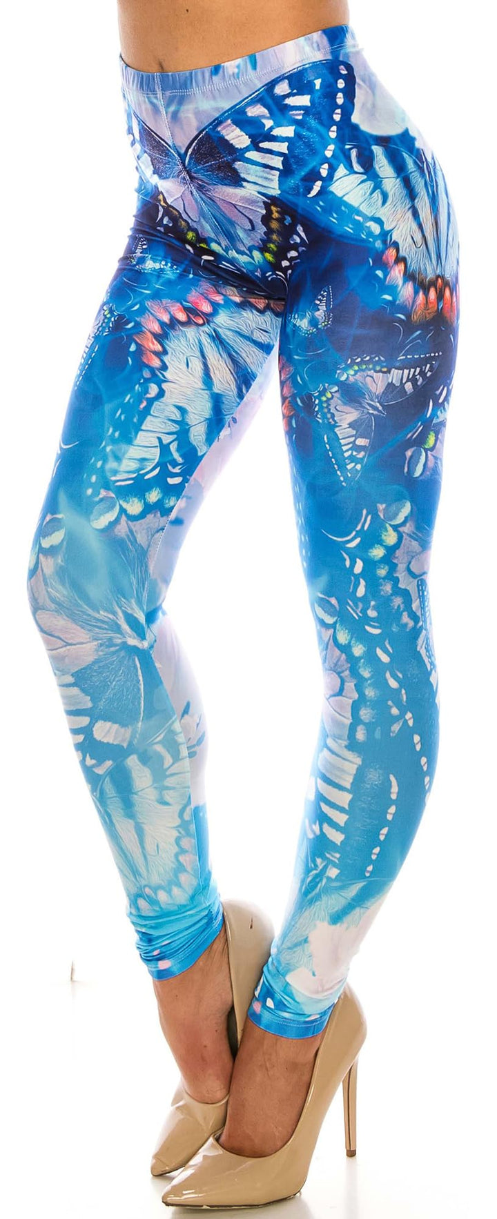 Wholesale Creamy Soft Reflecting Butterflies Leggings - USA Fashion