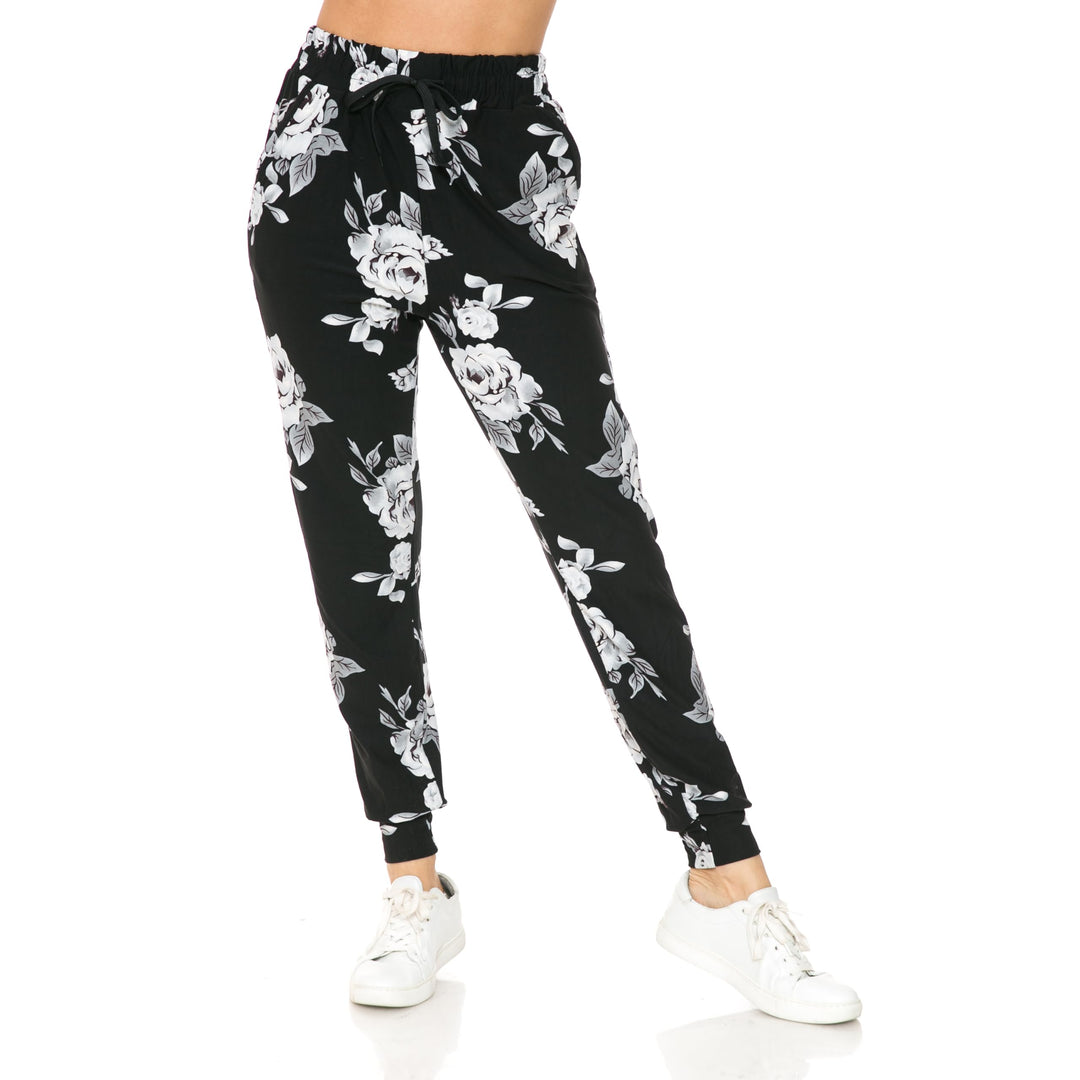 Wholesale Buttery Smooth Jumbo White Rose Joggers