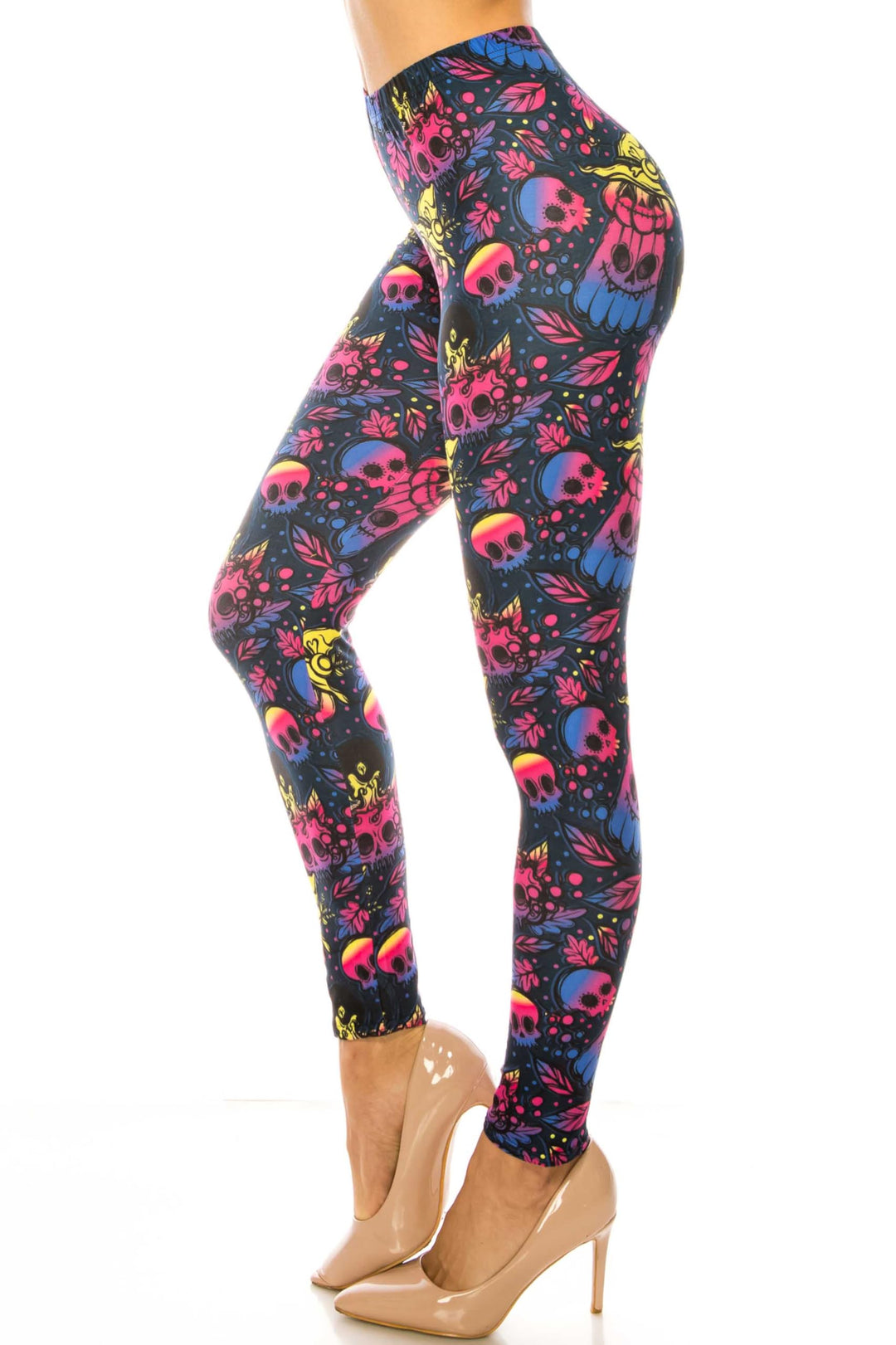 Wholesale Creamy Soft Autumn Ombre Skulls Kids Leggings - USA Fashion