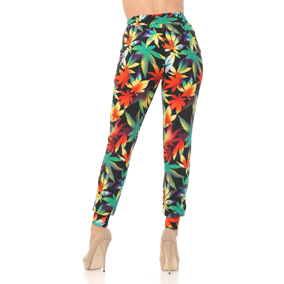Wholesale Buttery Smooth Rainbow Marijuana Joggers
