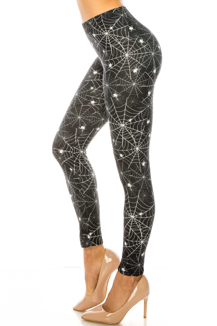 Wholesale Creamy Soft Spiders and Spiderwebs Kids Leggings - USA Fashion