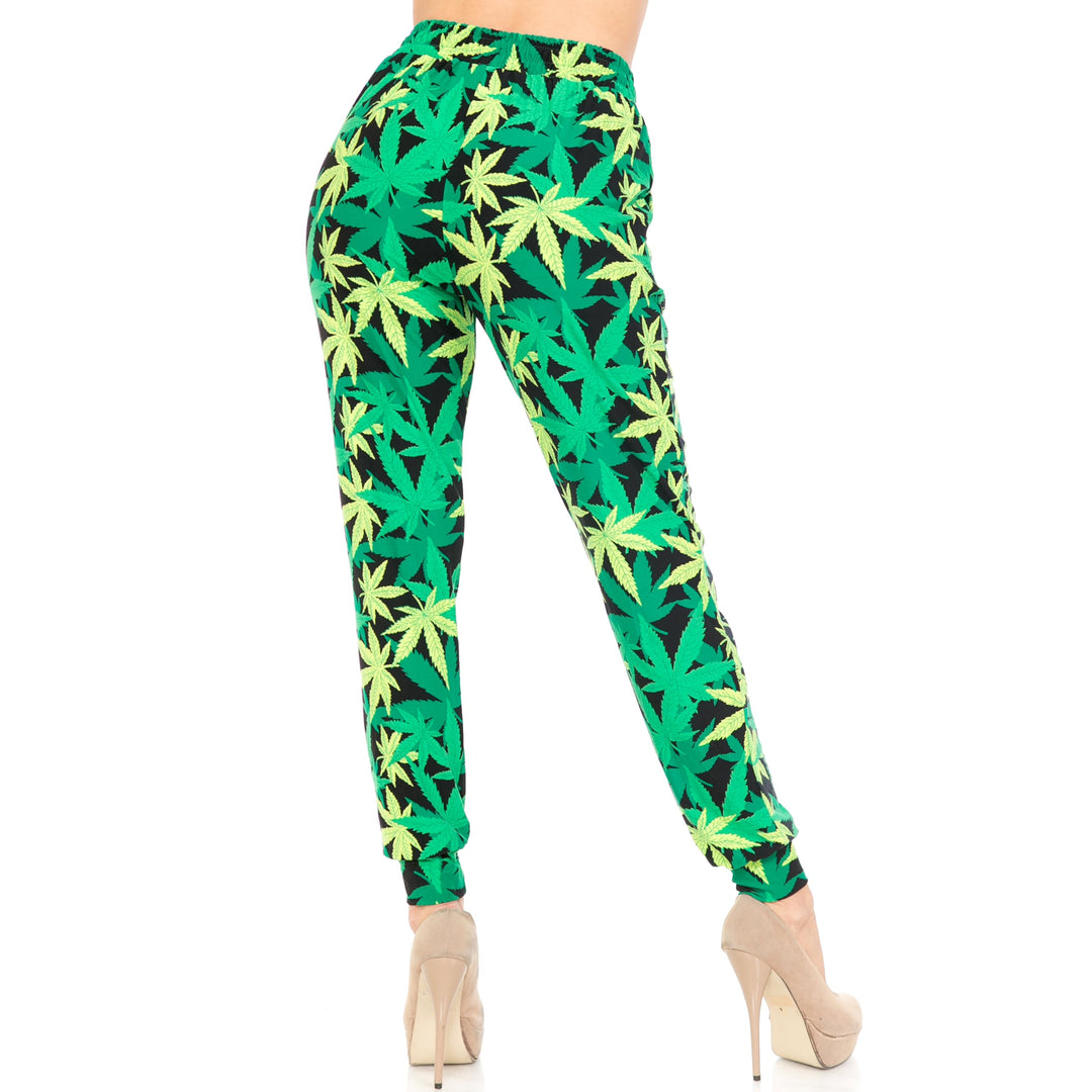Wholesale Buttery Smooth Cannabis Green Marijuana Joggers