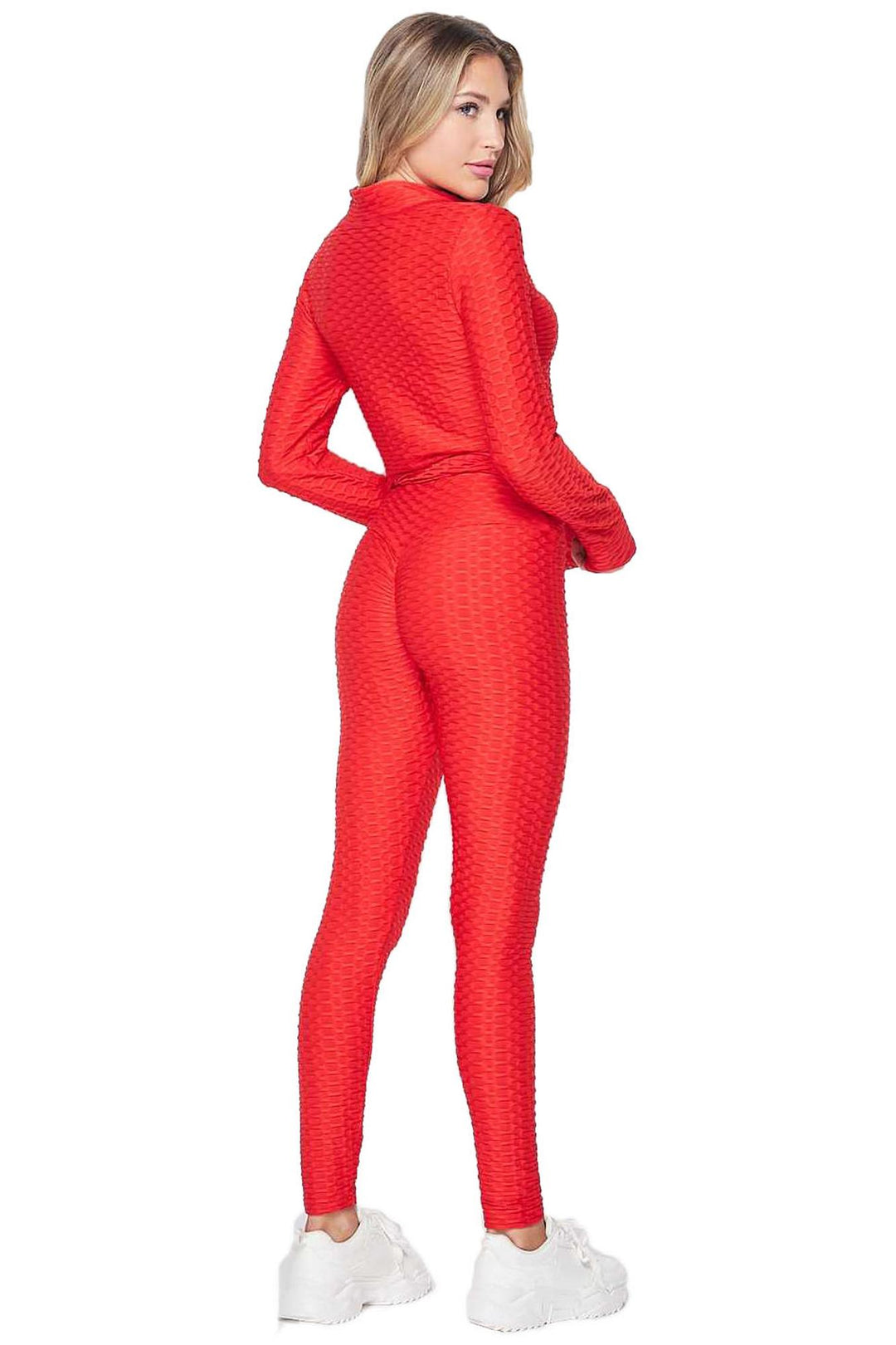 Wholesale 2 Piece Brazilian Scrunch Butt Leggings and Jacket Set with Thumb Hole