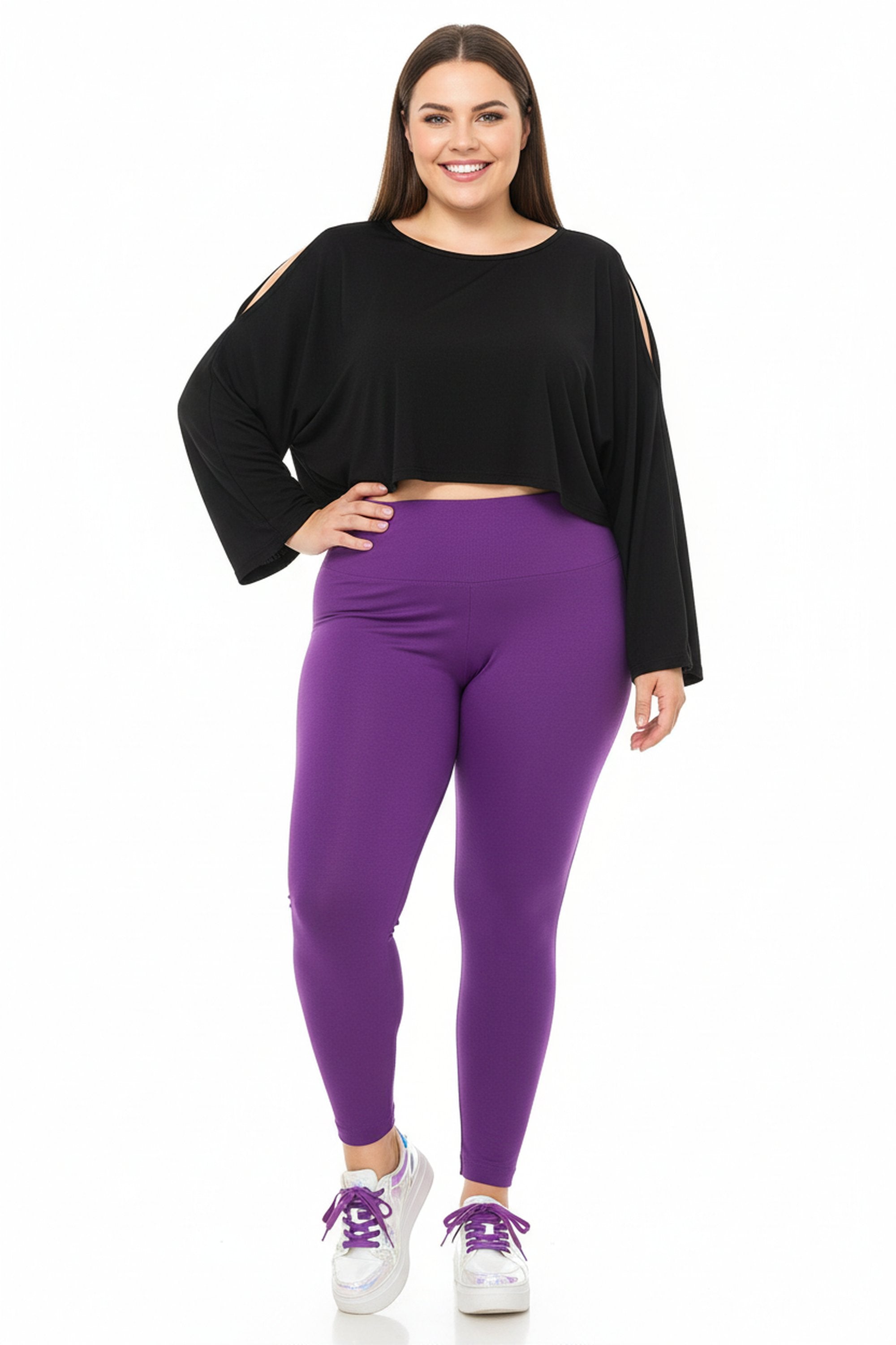 Wholesale High Waisted Fleece Lined Plus Size Leggings - New Mix