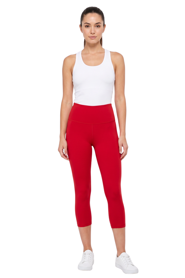 Wholesale Buttery Smooth Basic Solid High Waisted Capris - 5 Inch - New Mix
