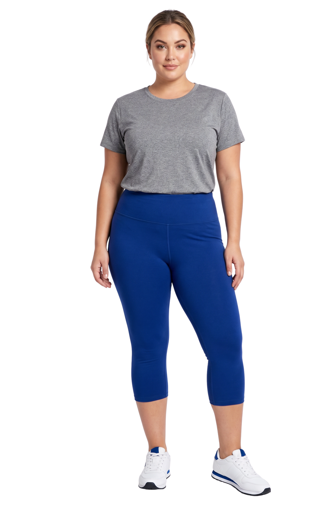 Wholesale Buttery Smooth Basic Solid High Waisted Plus Size Capris - 5 Inch - New Mix