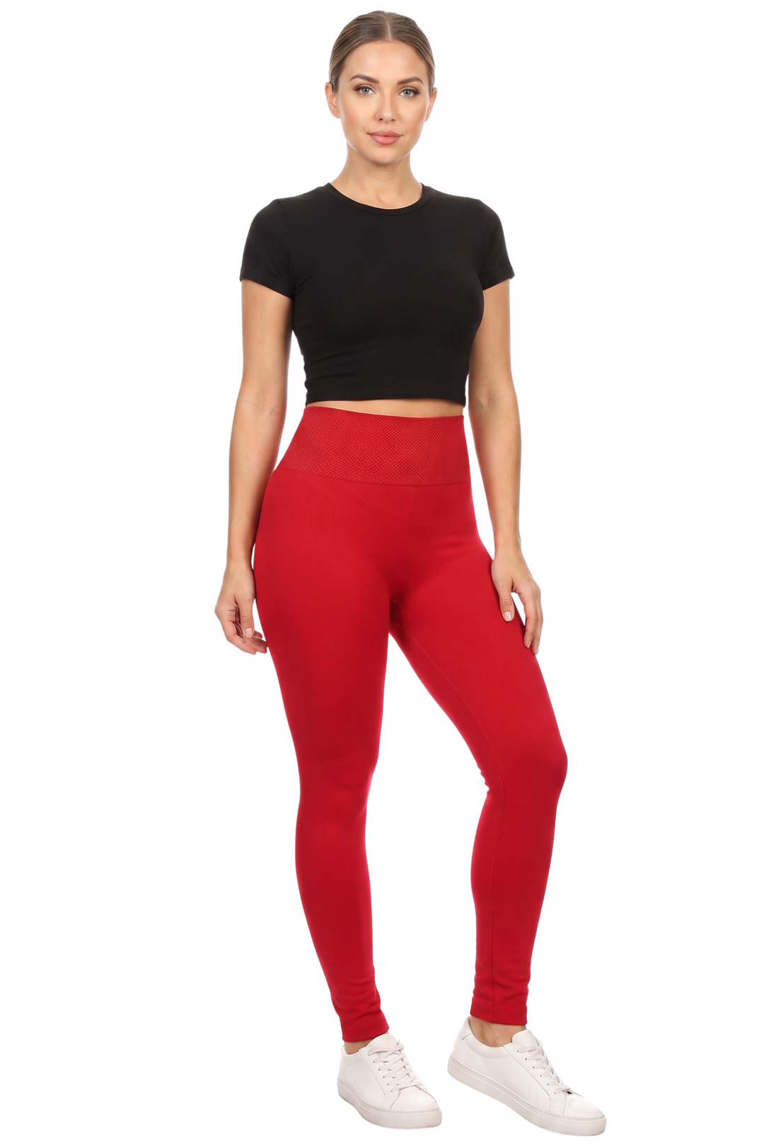 Wholesale Banded High Waist Fleece Lined Leggings - Plus Size
