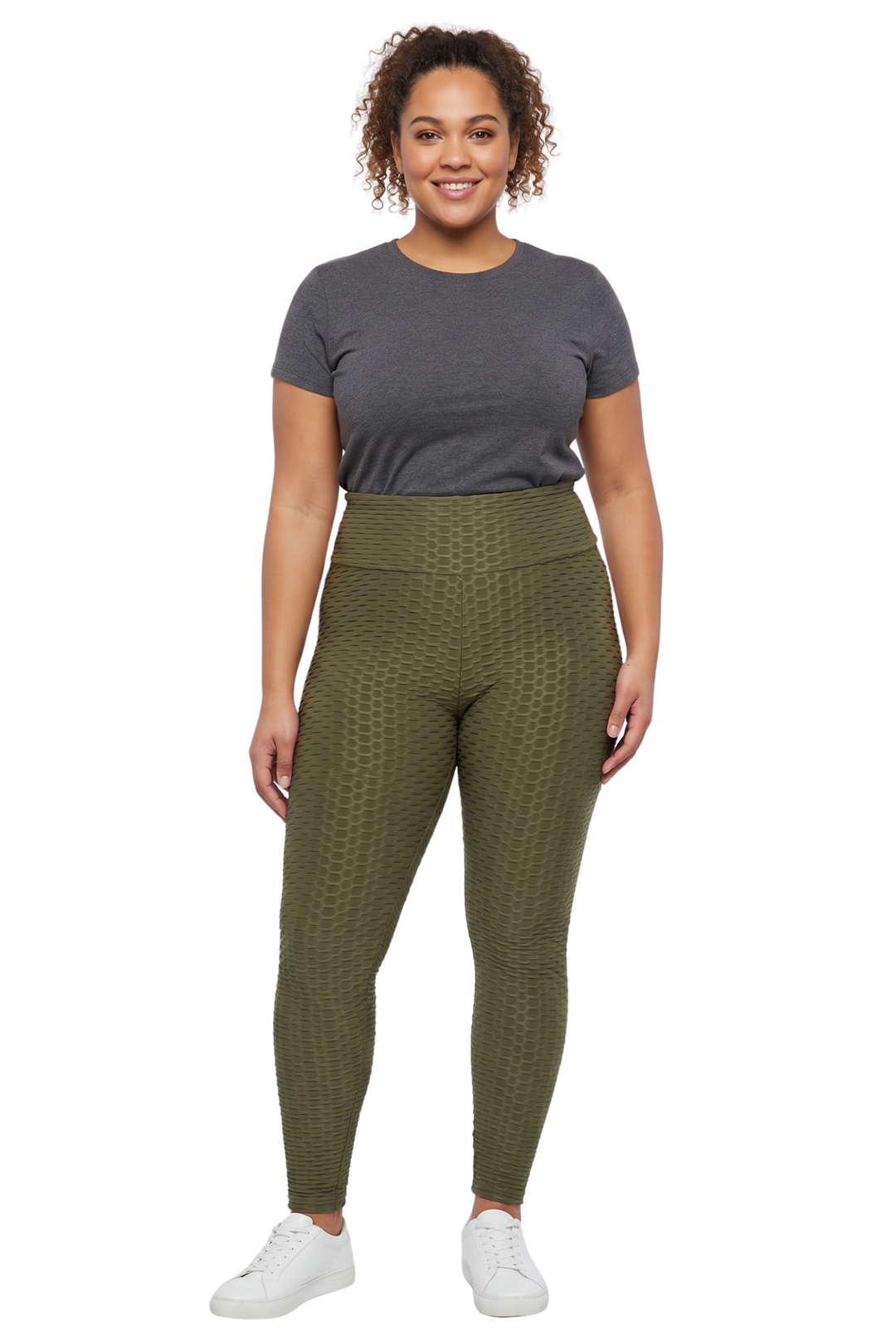 Wholesale Scrunch Butt Textured High Waisted Plus Size Leggings with Pockets