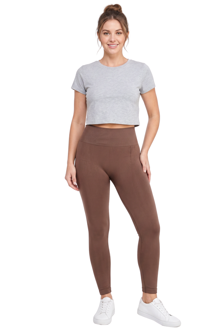 Wholesale High Waisted Fleece Lined Plus Size Leggings - New Mix