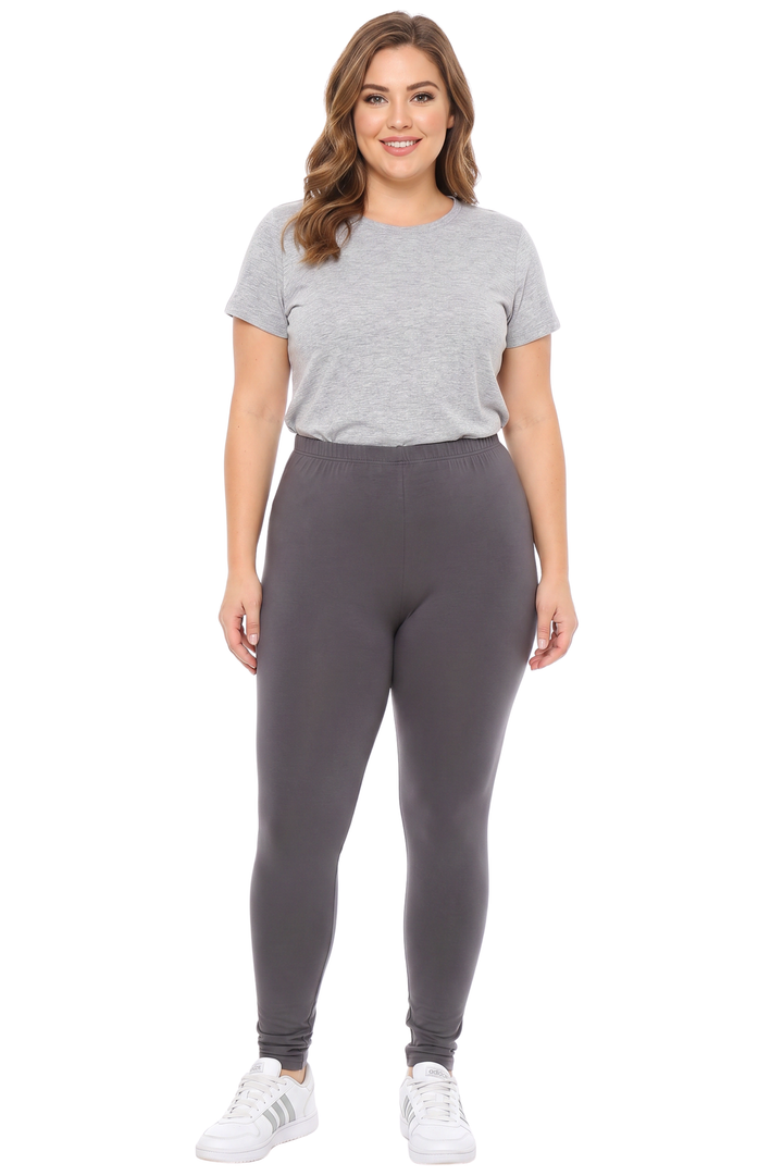Wholesale Buttery Smooth Basic Solid Extra Plus Size Leggings - 3X-5X - EEVEE