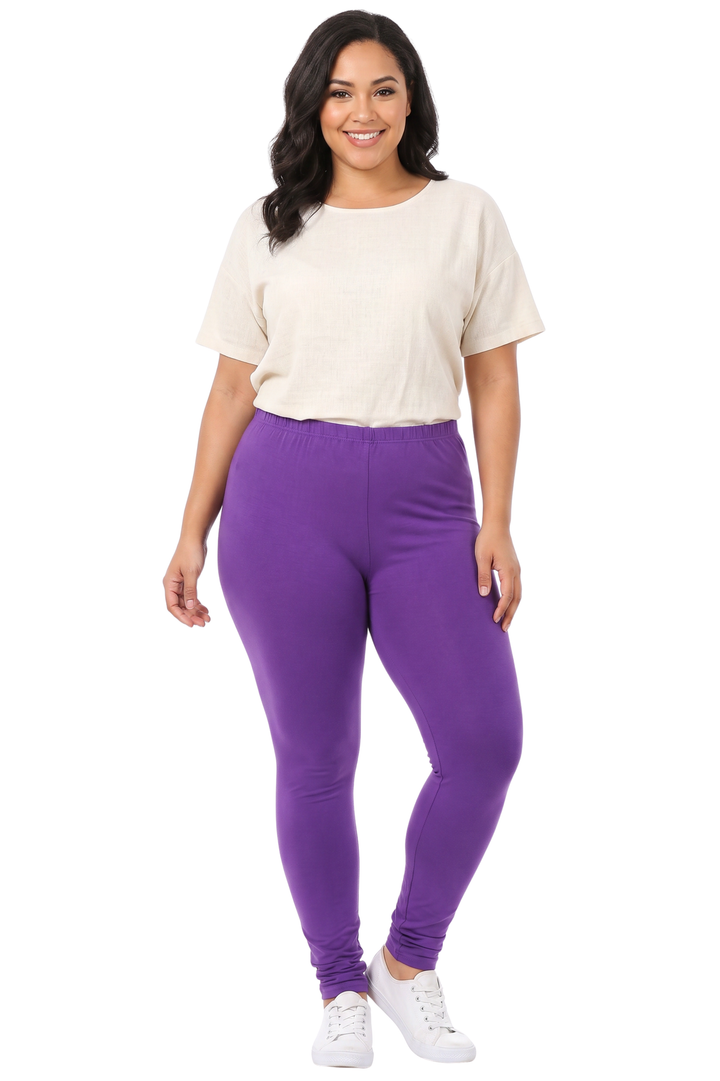 Wholesale Buttery Smooth Basic Solid Extra Plus Size Leggings - 3X-5X - EEVEE