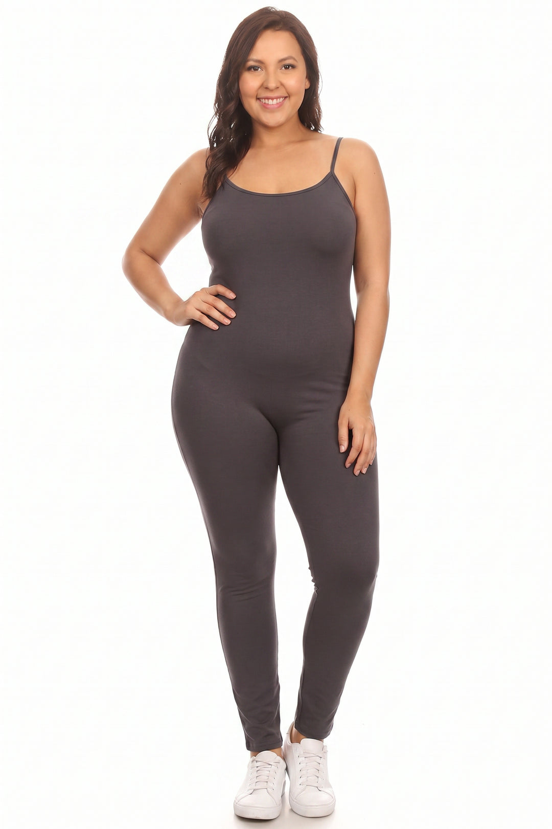 Wholesale USA Basic Cotton Spaghetti Strap Plus Size Jumpsuit