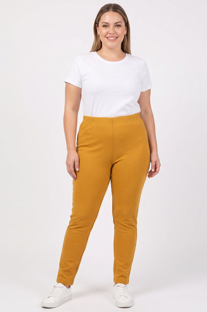 Wholesale Warm Solid Fur Lined Plus Size Leggings