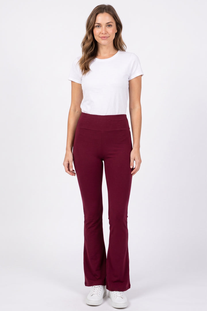Wholesale Buttery Smooth High Waist Basic Solid Bell Bottom Leggings