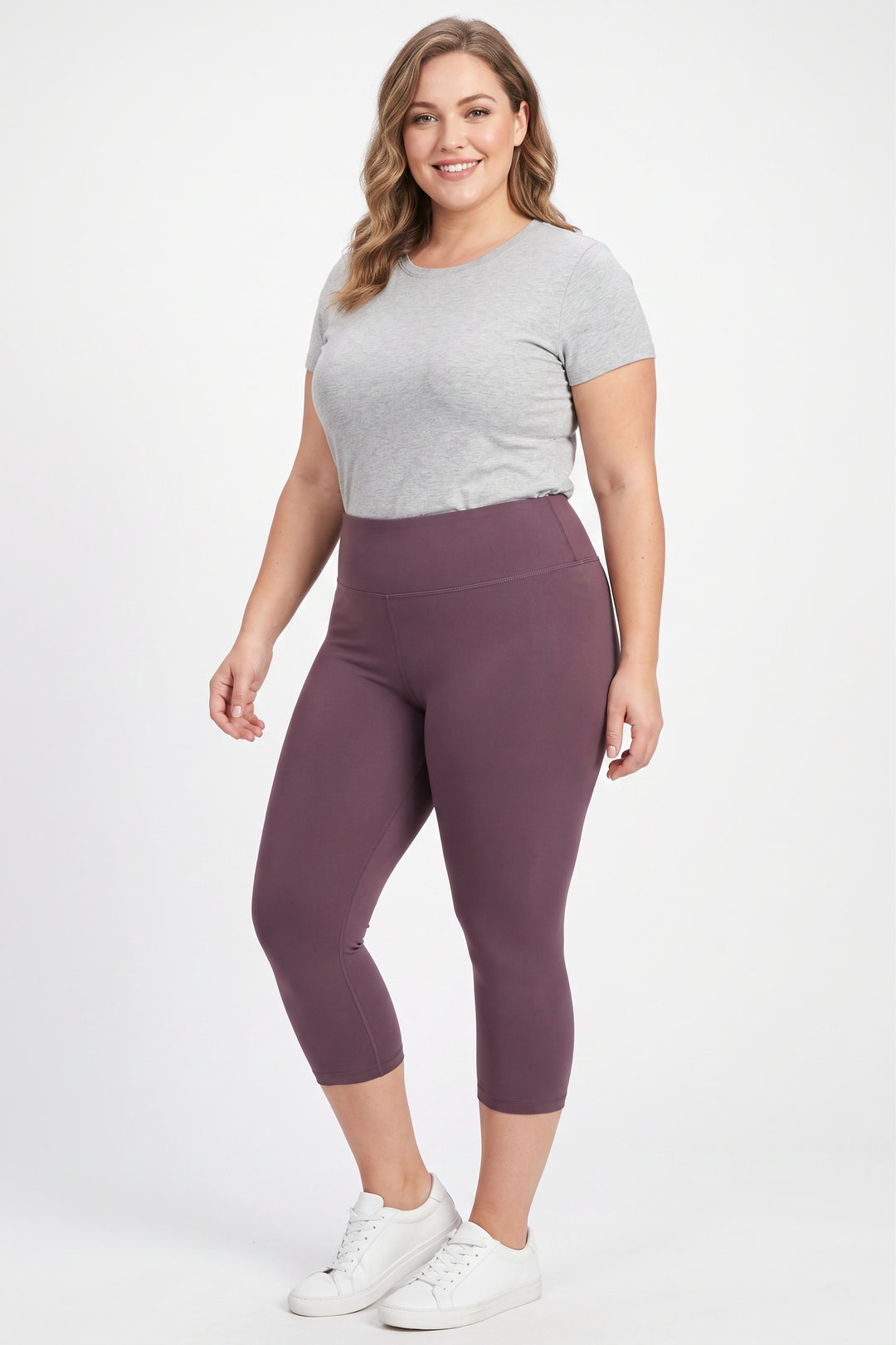 Wholesale Buttery Smooth Basic Solid High Waisted Extra Plus Size Capris - 3 Inch - 3X-5X  - New Mix