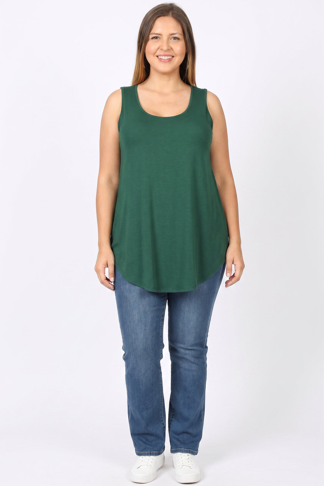 Wholesale Premium Round Neck Round Hem Plus Size Tank Top