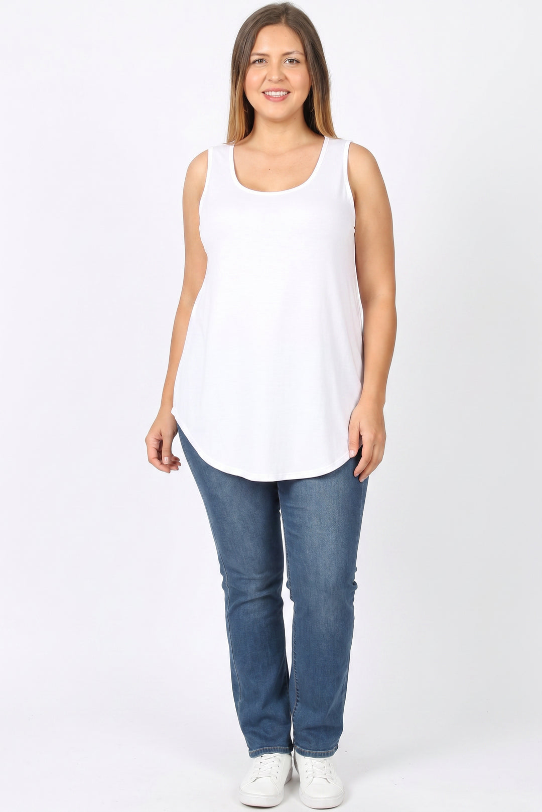 Wholesale Premium Round Neck Round Hem Plus Size Tank Top