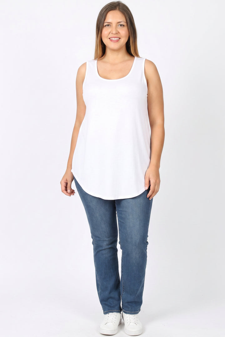 Wholesale Premium Round Neck Round Hem Plus Size Tank Top