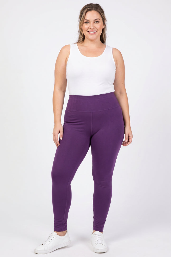 Wholesale Buttery Smooth Basic Solid High Waisted Leggings - Extra Plus Size - 5 Inch - 3XL 4XL 5XL