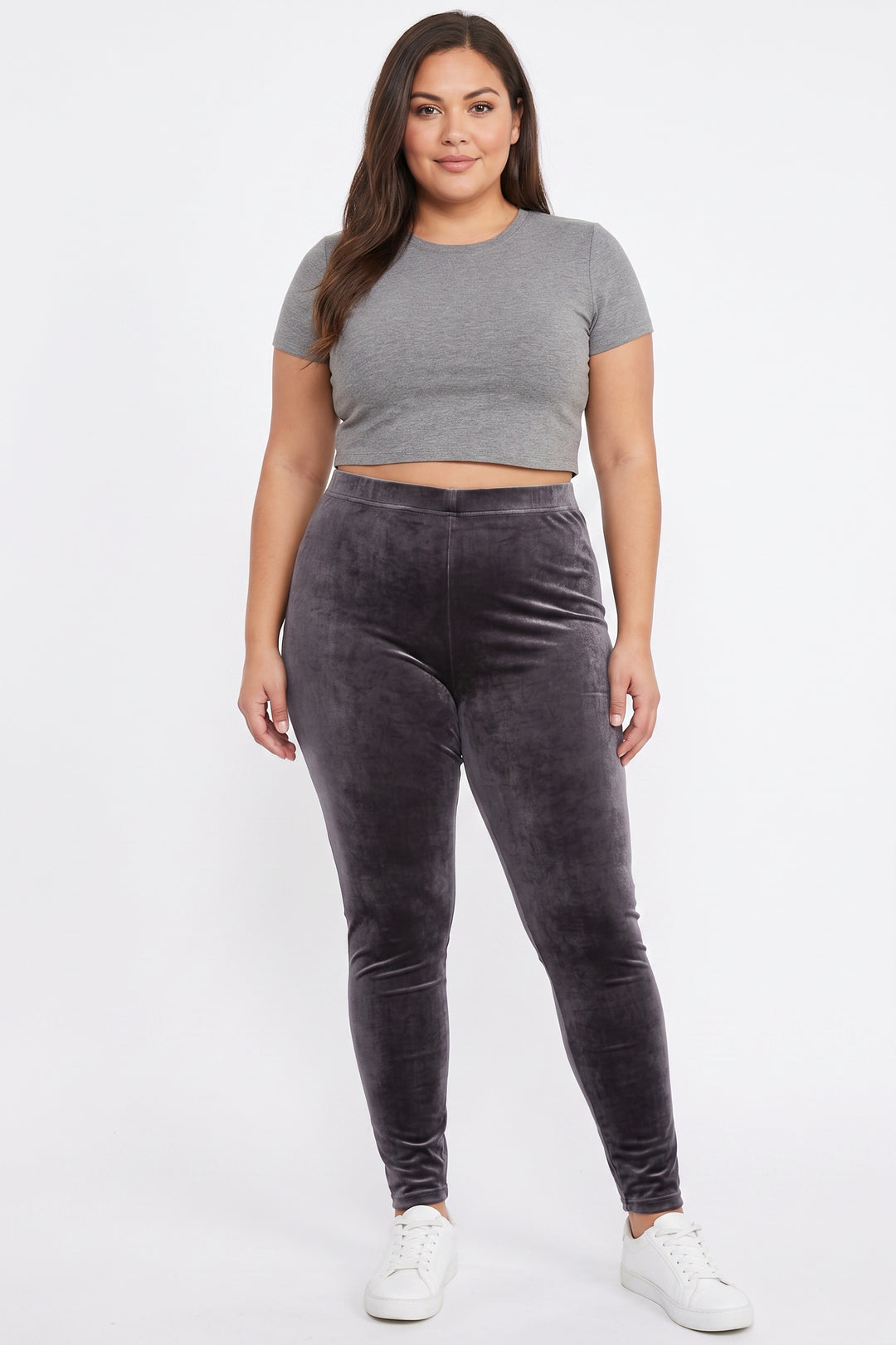 Wholesale Solid Brushed Velour Velvet Plus Size Leggings