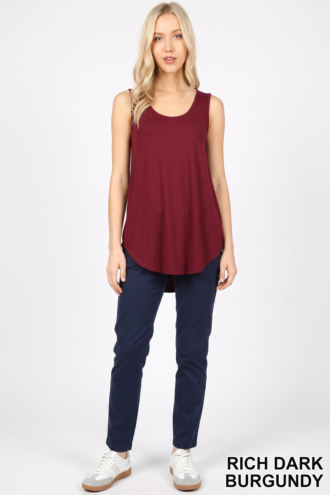Wholesale Premium Round Neck Round Hem Tank Top