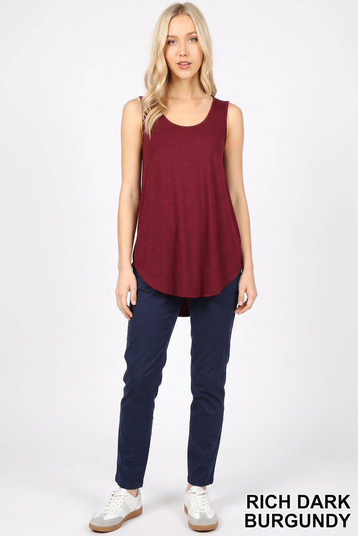 Wholesale Premium Round Neck Round Hem Tank Top