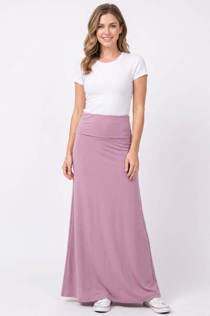 Wholesale Buttery Smooth Solid Black Maxi Skirt OSReg