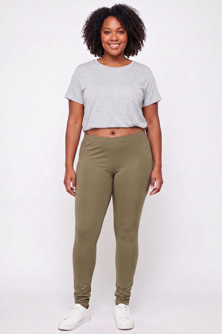 Wholesale Buttery Smooth Basic Solid Plus Size Leggings - EEVEE
