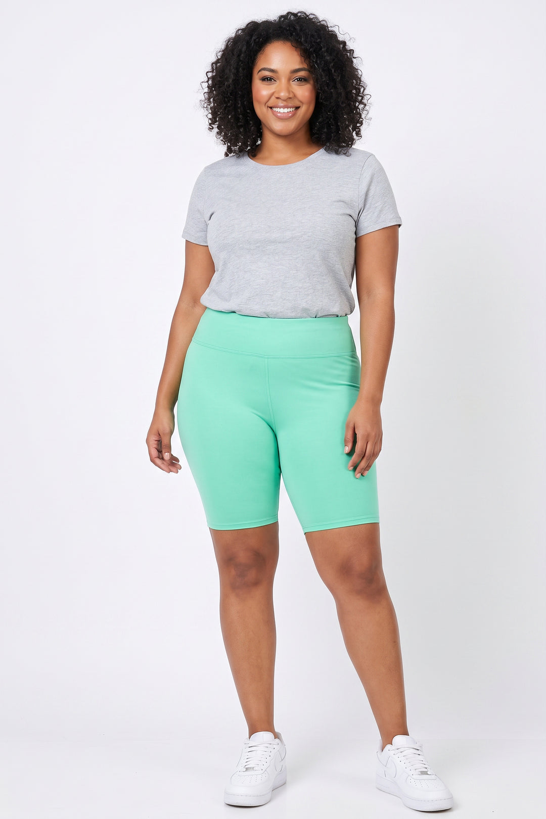 Wholesale Buttery Smooth Basic Solid Plus Size Biker Shorts - 3 Inch